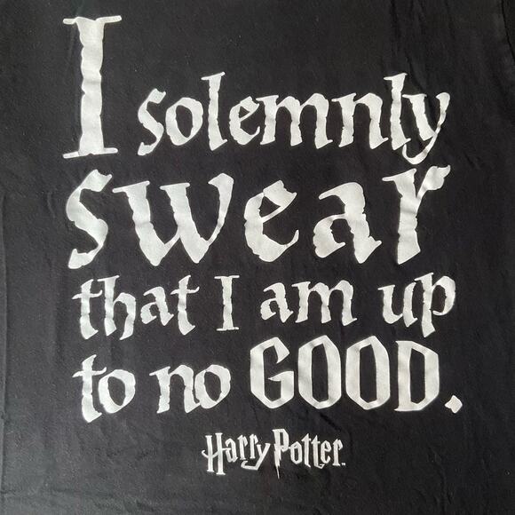 Harry Potter Women’s Short Sleeve T-shirt size M,Black, I Swear Am Up To No Good - Picture 5 of 8